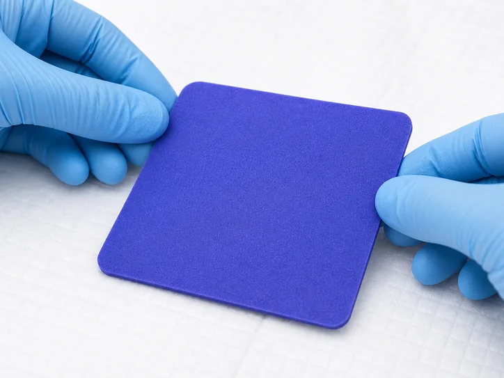 Clinician applying Hydrofera Blue READY dressing